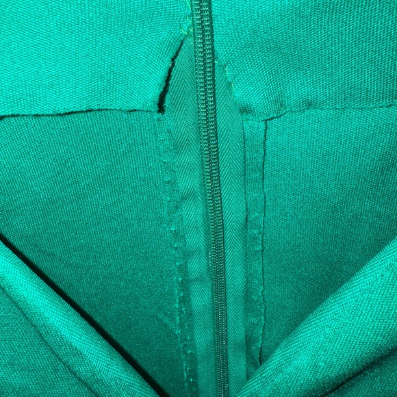 Vintage 1970s Emerald Green Empire Waist Maxi Dress Romantic Boho Small - Picture 10 of 10